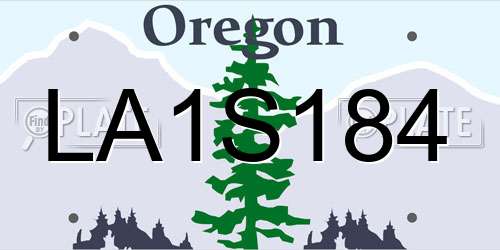 LA1S184 Oregon License Plate
