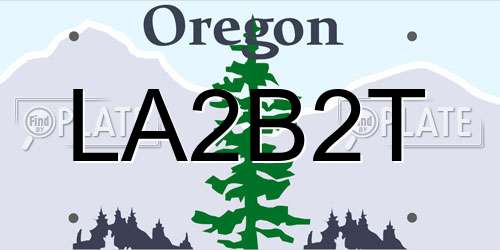 LA2B2T Oregon License Plate