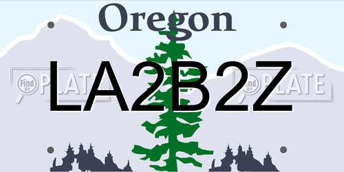 LA2B2Z Oregon License Plate