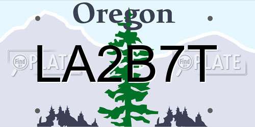 LA2B7T Oregon License Plate