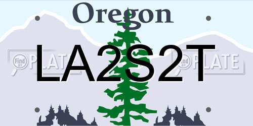 LA2S2T Oregon License Plate