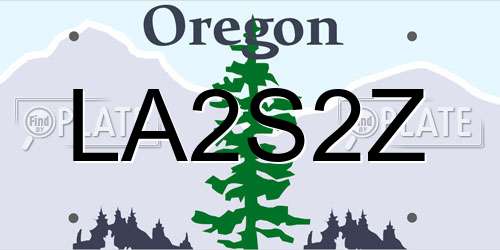 LA2S2Z Oregon License Plate