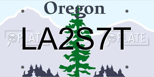 LA2S7T Oregon License Plate