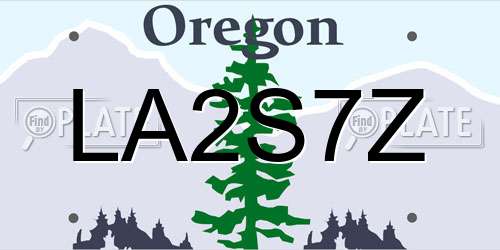 LA2S7Z Oregon License Plate