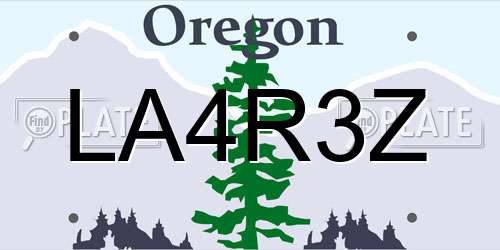 LA4R3Z Oregon License Plate