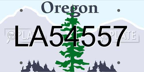 LA54557 Oregon License Plate