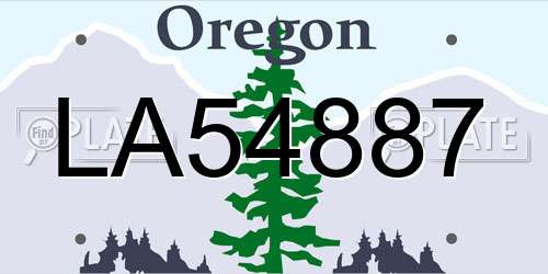 LA54887 Oregon License Plate