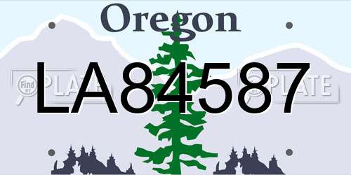 LA84587 Oregon License Plate