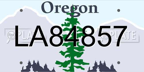 LA84857 Oregon License Plate