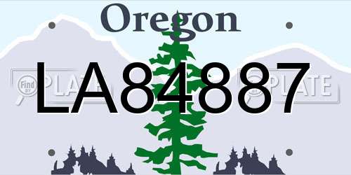 LA84887 Oregon License Plate
