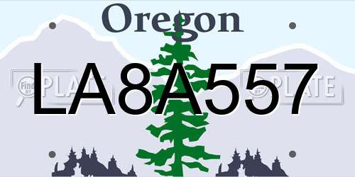 LA8A557 Oregon License Plate