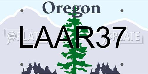 LAAR37 Oregon License Plate