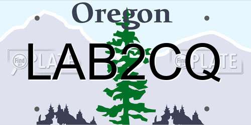 LAB2CQ Oregon License Plate
