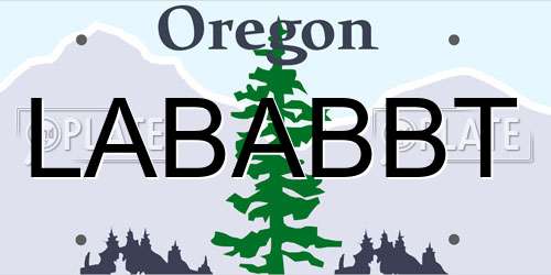 LABABBT Oregon License Plate
