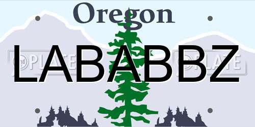 LABABBZ Oregon License Plate