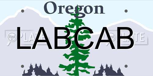 LABCAB Oregon License Plate