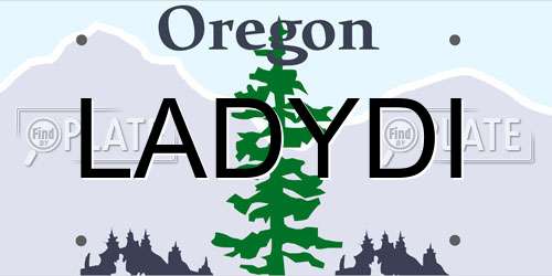 LADYDI Oregon License Plate