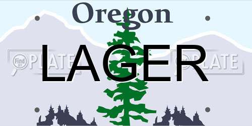 LAGER Oregon License Plate