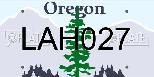 LAH027 Oregon License Plate
