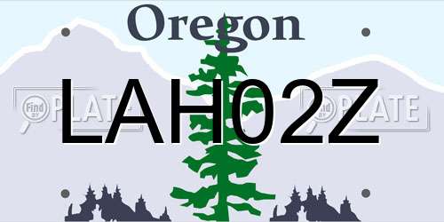 LAH02Z Oregon License Plate