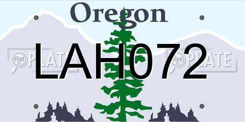 LAH072 Oregon License Plate