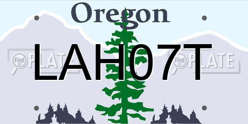 LAH07T Oregon License Plate