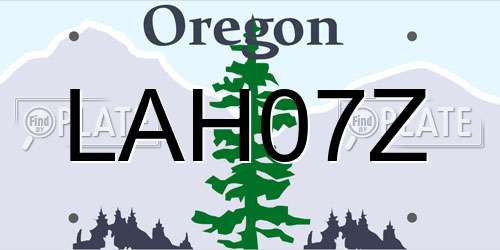 LAH07Z Oregon License Plate