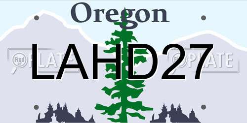 LAHD27 Oregon License Plate