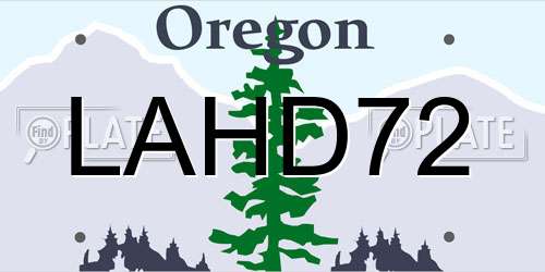 LAHD72 Oregon License Plate