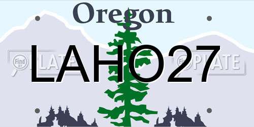 LAHO27 Oregon License Plate