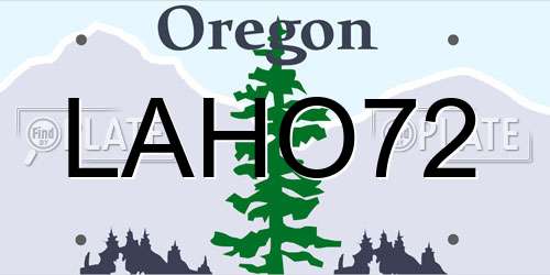 LAHO72 Oregon License Plate