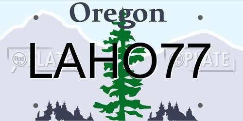 LAHO77 Oregon License Plate