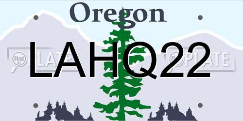 LAHQ22 Oregon License Plate