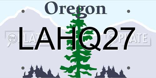LAHQ27 Oregon License Plate