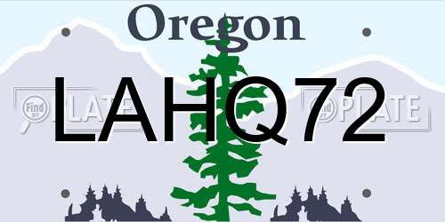 LAHQ72 Oregon License Plate