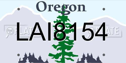 LAI8154 Oregon License Plate
