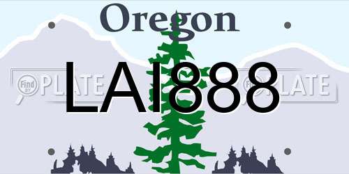 LAI888 Oregon License Plate