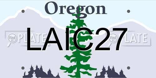 LAIC27 Oregon License Plate