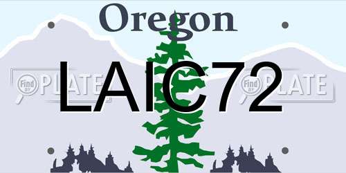 LAIC72 Oregon License Plate