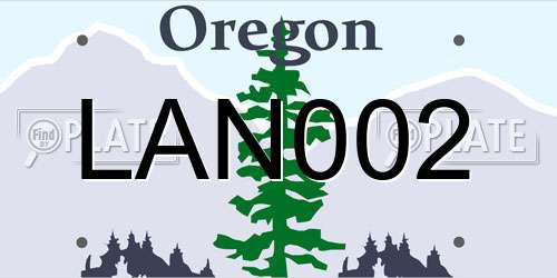 LAN002 Oregon License Plate