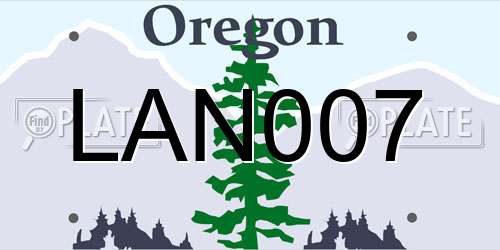 LAN007 Oregon License Plate