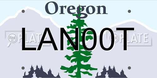 LAN00T Oregon License Plate