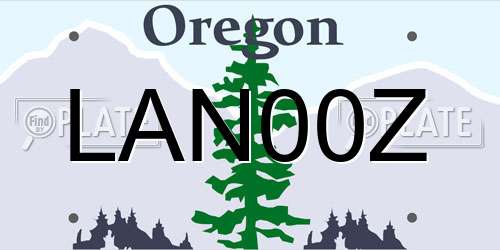 LAN00Z Oregon License Plate