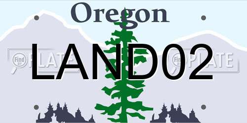 LAND02 Oregon License Plate
