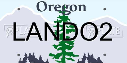 LANDO2 Oregon License Plate