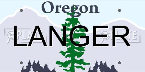 LANGER Oregon License Plate