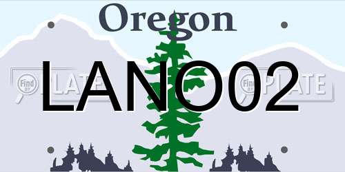 LANO02 Oregon License Plate