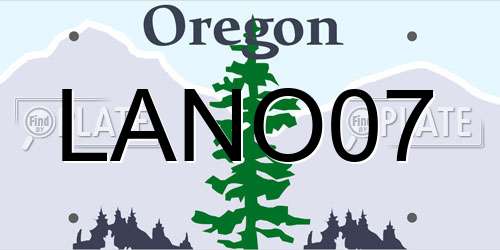 LANO07 Oregon License Plate