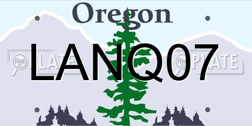 LANQ07 Oregon License Plate