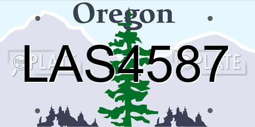 LAS4587 Oregon License Plate
